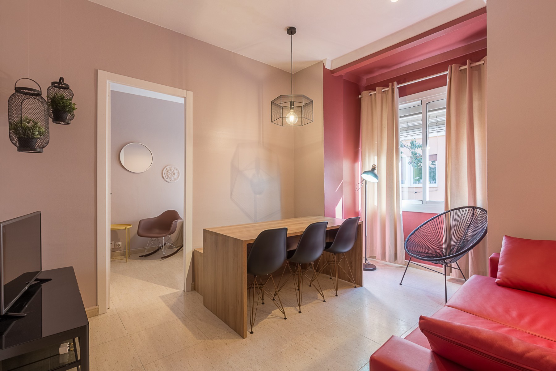 Salon dans l'appartement Plaza España centre Barcelone